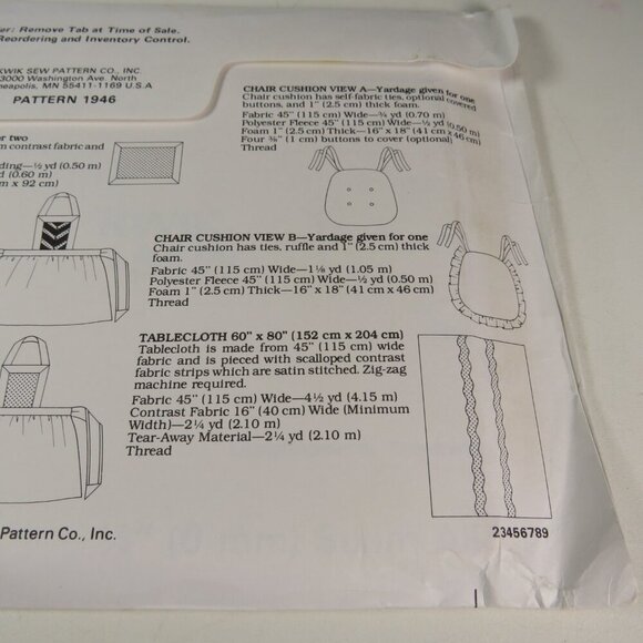Kwik Sew 1946 Clothing Sewing Pattern NEW UNCUT Home Decor Kitchen Dining - Picture 7 of 7